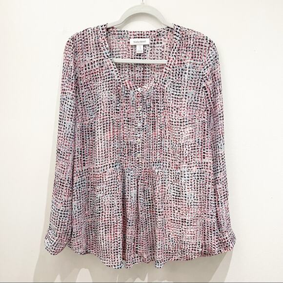 Motherhood Maternity Tops - Motherhood Sheer Pink and White Top